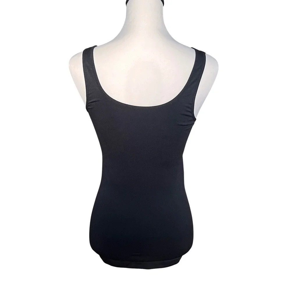 Nordstrom Rack Black Tank-style body shaper Top Sleeveless Stretch Women's L